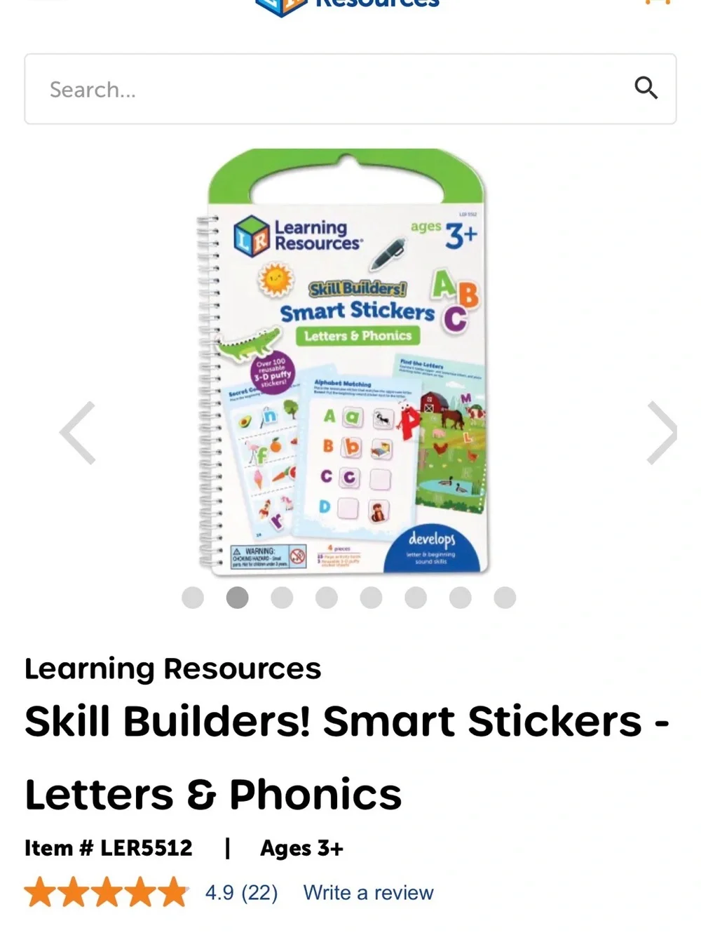 Learning Resources- 2 Books Included- Letters & Phonics- Colors, Numbers, Shapes